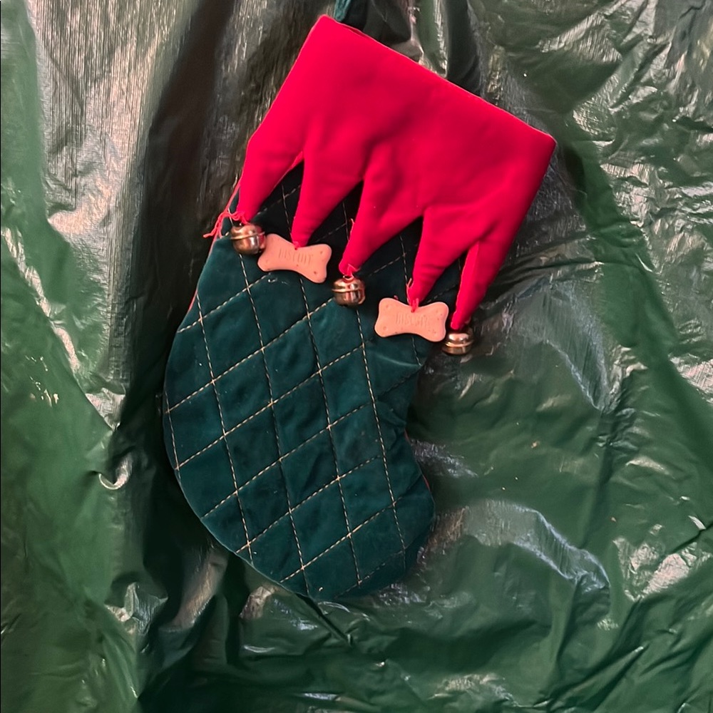 Pet Festive Red and Green Quilted Stocking